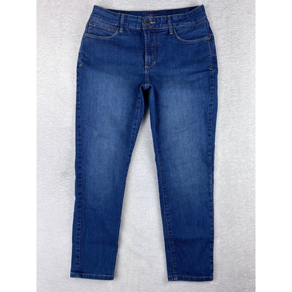 NYDJ Ankle Jeans Lift Tuck Technology Dark Wash Denim Blue Size 6P‎